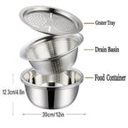 3 in 1 Multipurpose Strainer Drainer Cutter Colander
