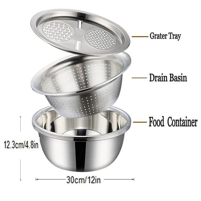 3 in 1 Multipurpose Strainer Drainer Cutter Colander