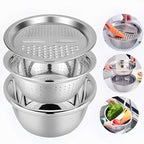 3 in 1 Multipurpose Strainer Drainer Cutter Colander