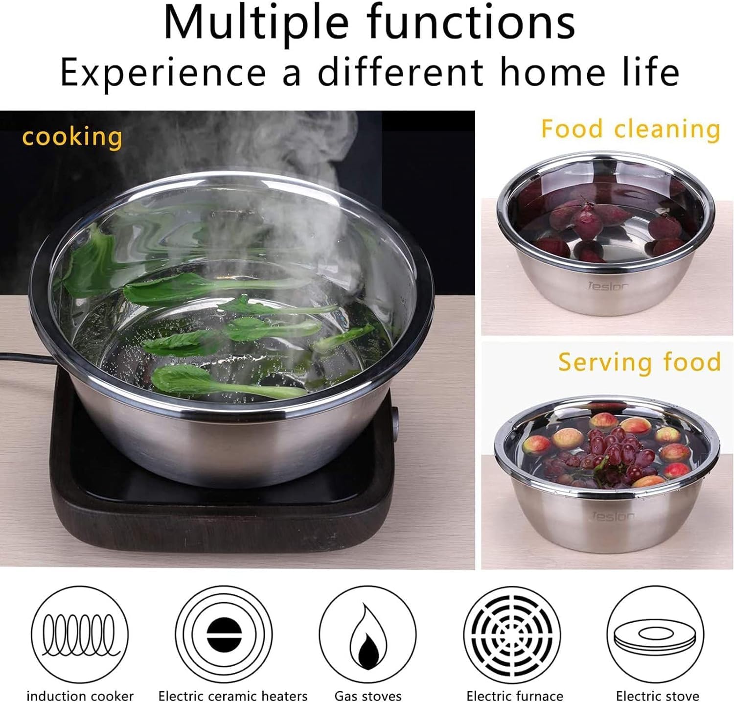 3 in 1 Multipurpose Strainer Drainer Cutter Colander