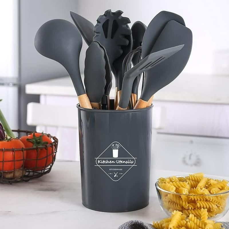 Silicone Cooking Utensils Set with Holder