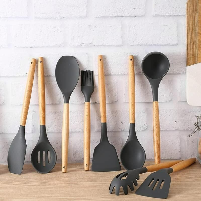 Silicone Cooking Utensils Set with Holder