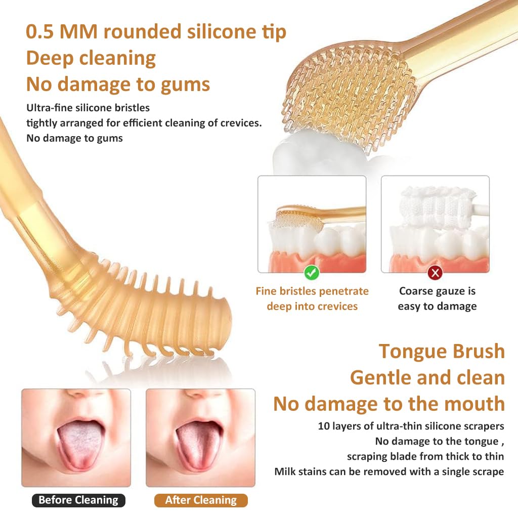 ShopLush 2-in-1 Baby Silicone Toothbrush & Tongue Cleaner