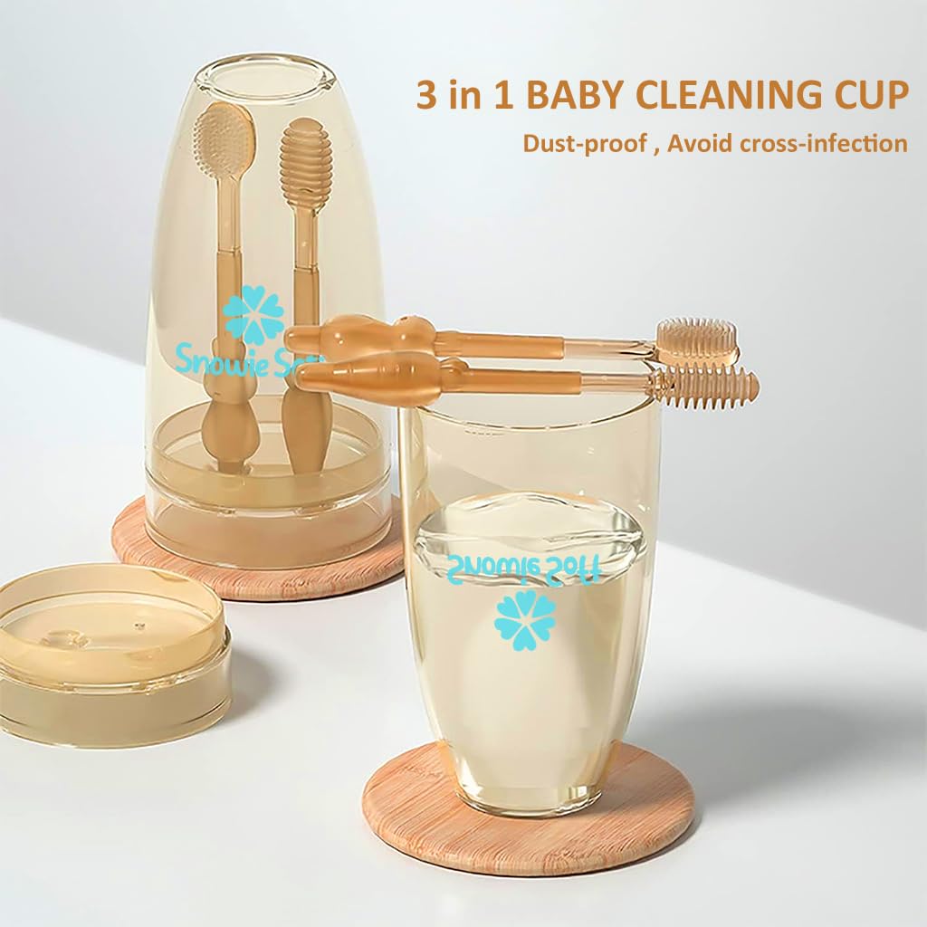 ShopLush 2-in-1 Baby Silicone Toothbrush & Tongue Cleaner