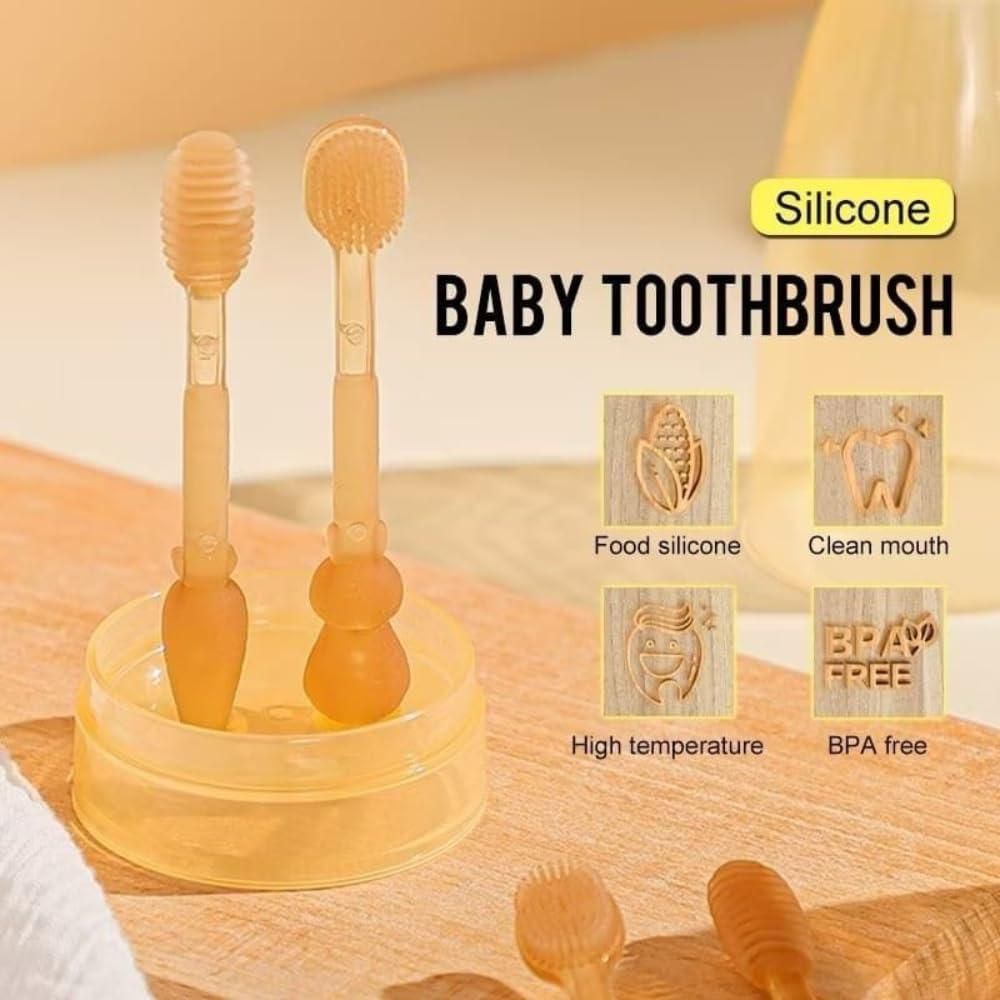 ShopLush 2-in-1 Baby Silicone Toothbrush & Tongue Cleaner